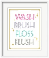 Framed Wash Brush Floss Flush Shark Pink Part II