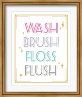 Framed Wash Brush Floss Flush Shark Pink Part II