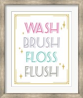 Framed Wash Brush Floss Flush Shark Pink Part II