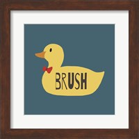 Framed Duck Family Boy Brush