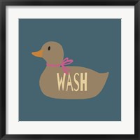 Framed Duck Family Girl Wash