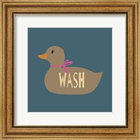 Framed Duck Family Girl Wash