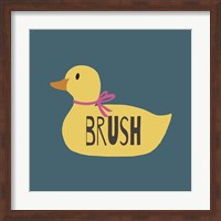 Framed Duck Family Girl Brush