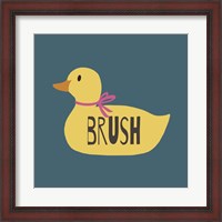 Framed Duck Family Girl Brush