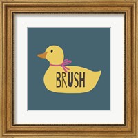 Framed Duck Family Girl Brush