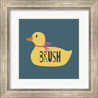 Framed Duck Family Girl Brush