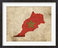 Framed Map with Flag Overlay Morocco