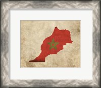 Framed Map with Flag Overlay Morocco