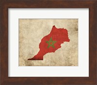 Framed Map with Flag Overlay Morocco