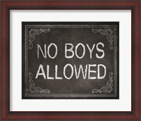 Framed No Boys Allowed Chalkboard Background