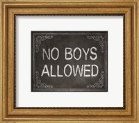 Framed No Boys Allowed Chalkboard Background