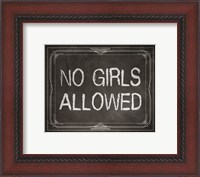Framed No Girls Allowed Chalkboard Background