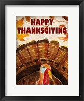Framed Happy Thanksgiving Turkey