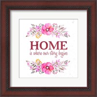 Framed Home Is Where Our Story Begins-Magenta