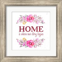 Framed Home Is Where Our Story Begins-Magenta