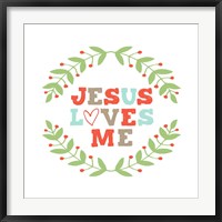 Framed Jesus Loves Me-Garland