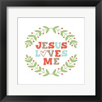 Framed Jesus Loves Me-Garland