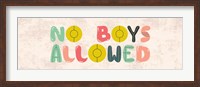 Framed No Boys Allowed Sign-Retro