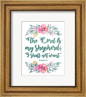 Framed Lord Is My Shepherd-Floral