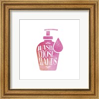 Framed Wash Those Hands Watercolor Silhouette