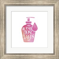 Framed Wash Those Hands Watercolor Silhouette