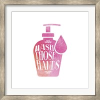 Framed Wash Those Hands Watercolor Silhouette