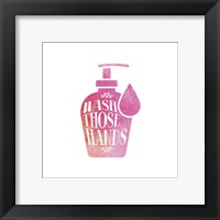 Framed Wash Those Hands Watercolor Silhouette