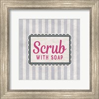 Framed Scrub With Soap Gray Pattern