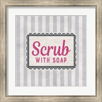 Framed Scrub With Soap Gray Pattern