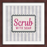 Framed Scrub With Soap Gray Pattern