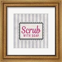 Framed Scrub With Soap Gray Pattern