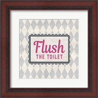 Framed Flush The Toilet Gray Pattern