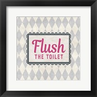 Framed Flush The Toilet Gray Pattern