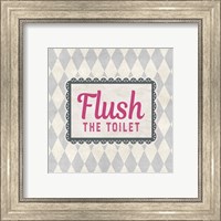 Framed Flush The Toilet Gray Pattern