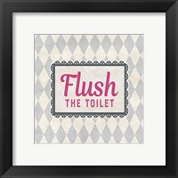 Framed Flush The Toilet Gray Pattern