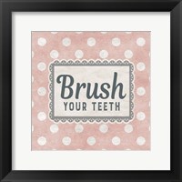 Framed Brush Your Teeth Pink Pattern