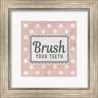 Framed Brush Your Teeth Pink Pattern
