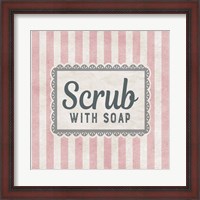 Framed Scrub With Soap Pink Pattern