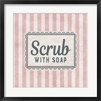 Framed Scrub With Soap Pink Pattern