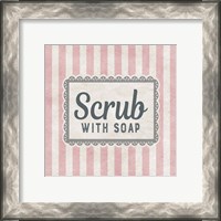 Framed Scrub With Soap Pink Pattern