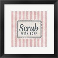 Framed Scrub With Soap Pink Pattern