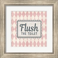 Framed Flush The Toilet Pink Pattern