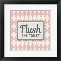 Framed Flush The Toilet Pink Pattern
