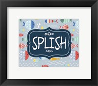 Framed Splish and Splash Fish Pattern Blue Part I