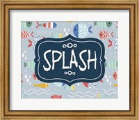 Framed Splish and Splash Fish Pattern Blue Part II
