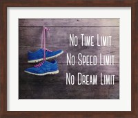 Framed No Time Limit No Speed Limit No Dream Limit Blue Shoes