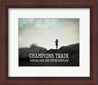 Framed Champions Train Woman Black and White