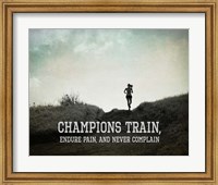 Framed Champions Train Woman Black and White
