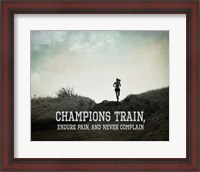 Framed Champions Train Woman Black and White