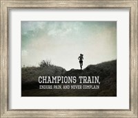 Framed Champions Train Woman Black and White